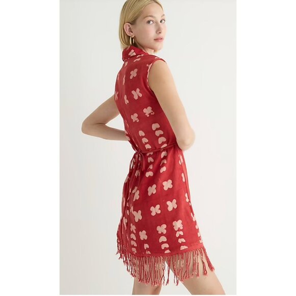 Studio 189© X J.Crew $395 fringed wrap dress in dot Size S BL582 - Picture 3 of 8